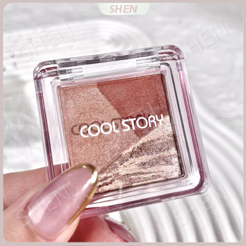 Một Bảng Trang Điểm COOLSTORY Nướng Phấn Mắt 3 Màu Ngọc Trai Matte Primer Làm Sâu Sáng Trang Điểm Phấn Mắt Bảng