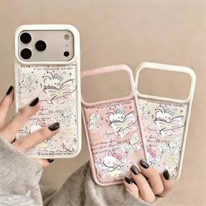 Mèo thiên thần phù hợp với vỏ bánh mì lỗ lớn 17PRO/16/15P, 14/13pro/12 chống rơi, 17/11