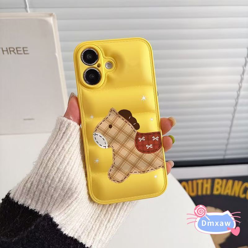 Vỏ áo khoác Pony Down dễ thương cho Google Pixel 10 Pro 9 9A 8 7 7A 6 6A 5G 4G Vỏ màu kẹo ngựa ca rô Chống rơi Vỏ điện thoại mềm chống sốc