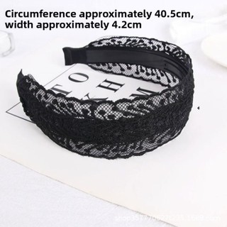 Vòng buộc tóc ren TRACYILLOIAN, Băng đô buộc tóc ren chống trượt rỗng, Phụ kiện tóc Hàn Quốc Thanh lịch Vintage dành cho nữ Băng đô rộng sử dụng hàng ngày