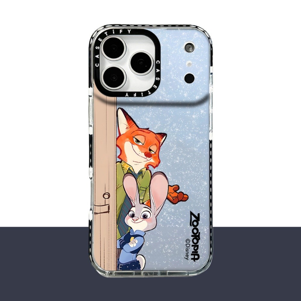 Ốp Điện Thoại Mềm Long Lanh Cặp Đôi Thỏ Cáo Cho iPhone 17 Pro Max 16 Plus 15 14 13 12 11 Vỏ Bảo Vệ Chống Sốc