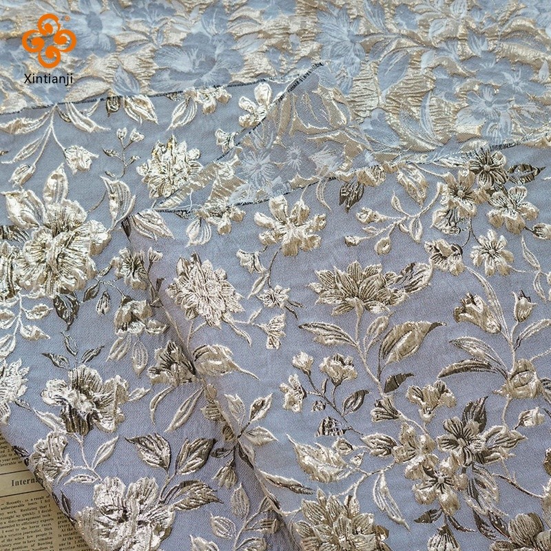 Thời Trang Xanh Xám Vàng Lụa Dập Nổi Jacquard Đầm Vải Retro Áo Khoác Sợi Vải Trang Trí 100x155cm