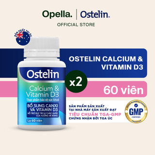 Bộ 2 Ostelin Viên Uống Hỗ Trợ Bổ Sung Calcium & Vitamin D3 Duy Trì Chắc Khỏe Xương và Răng 60 viên
