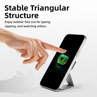 Giá đỡ điện thoại từ tính GOOJODOQ khe đựng thẻ liền khối, vòng kim loại siêu mỏng và có thể gập lại