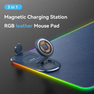 Bàn di chuột RGB chơi game | Tích hợp sạc không dây 15W 3 trong 1, kích thước siêu lớn, cao su chống trượt DQTN