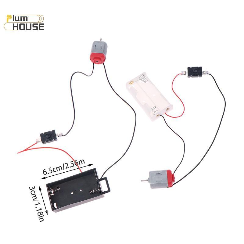 PlumHOUSE Bla White 130 Bộ Động Cơ Với 2xAA Pin Bảo Quản Và Công Tắc 16500 RPM Mini DIY Mô Hình Mạch Động Cơ Điện Tử Bộ VN
