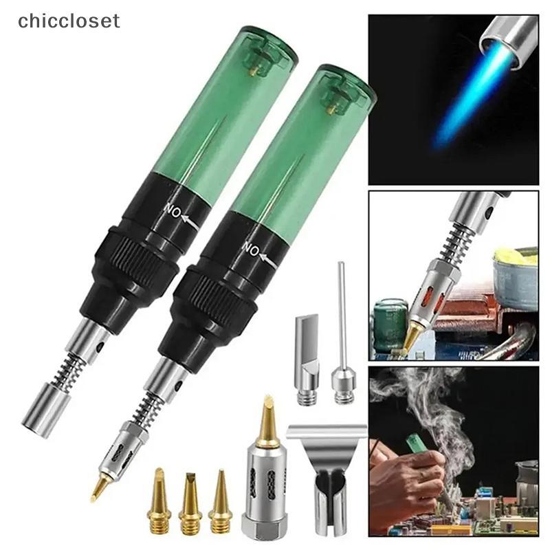 [chiccloset0] Bộ sắt hàn cầm tay 1300 độ C Đầu đốt bút hàn thổi ngọn đuốc Gas Hàn sắt không dây Butan Tip Tool Đẹp
