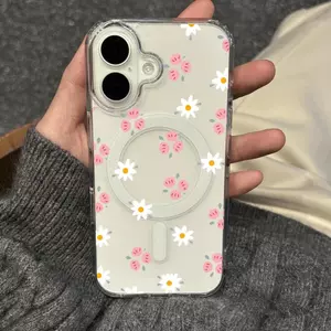 Bột Sakura Dot cho iPhone 171615promax trường hợp 141512 rõ ràng hút từ 13pro lỗ lớn