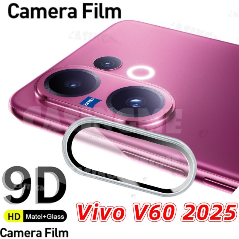 Dành Cho Vivo V60 9D Hợp Kim Nhôm Bảo Vệ Ống Kính Máy Ảnh Vòng Bao Phim Cho VivoV60 Mặt Sau Kính Cường Lực Bảo Vệ