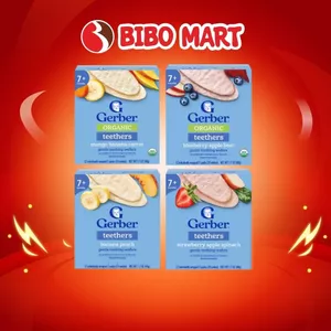 Bánh Gạo Ăn Dặm Gerber Hữu Cơ Vị Hoa Quả Tập Cầm Nắm Cho Bé Từ 7 Tháng 48g - Bibo Mart