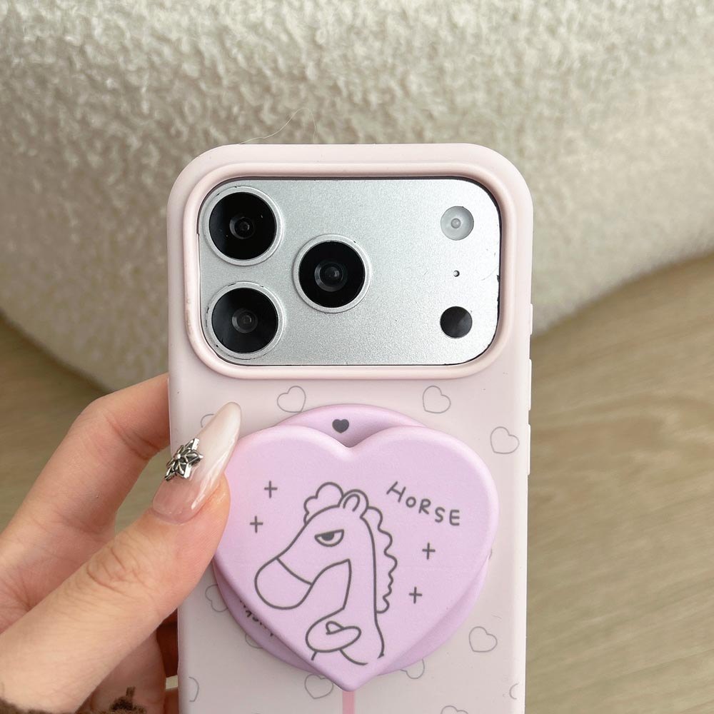 Ốp lưng TPU Tương thích với iPhone 13 14 14Pro 14ProMax 15 15Pro 15ProMax 16 16Pro 16ProMax 17 17Pro 17ProMax Vỏ nam châm họa tiết ngựa tình yêu