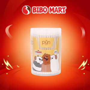 Tăm Bông Sơ Sinh Pun Ngoáy Tai Cho Cả Gia Đình An Toàn Cho Da Nhạy Cảm (Hộp 200 chiếc)