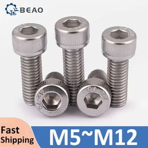 M5 M6 M8 M10 M12 Thép không gỉ Allen Lục Giác Ổ Cắm Đầu Nắp Vít Bu Lông