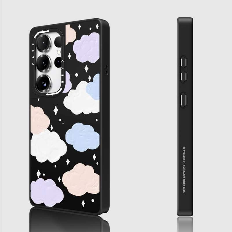 CASECASE X Star cloud Case Matte Black & Sliver Mirror Vỏ hút từ tính Samsung Galaxy S26 S25 S24 S23 Ultra Plus Mặt sau cứng có hộp khắc logo