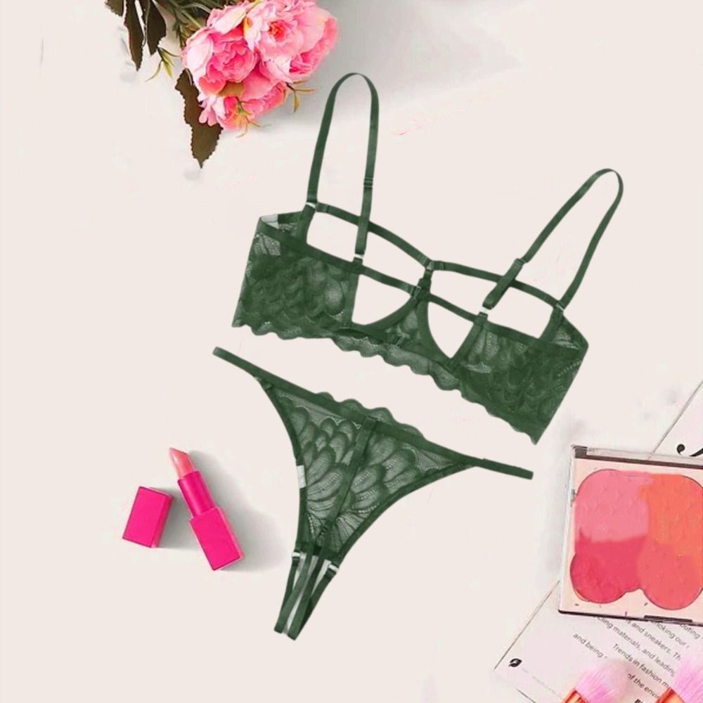 ChipHive Bộ Đồ Lót Ren Lưới Nhìn Xuyên Qua - Áo Ngực & Quần Lót Thoáng Khí, Thiết Kế Eo Thấp - Quà Tặng Perfect