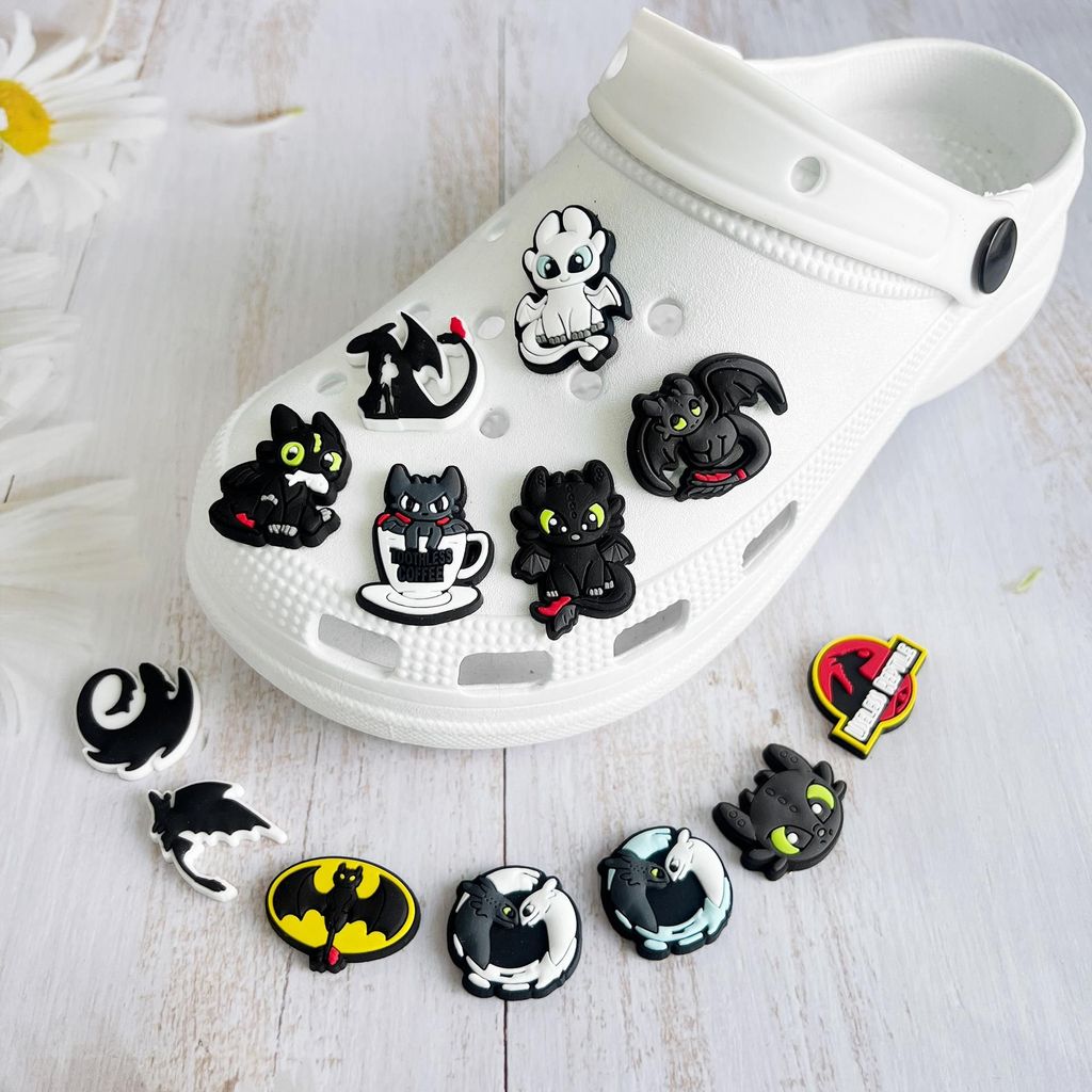 Set charm BÍ KIẾP LUYỆN RỒNG gắn dép cross, Nút gắn jibbitz sticker trang trí hoạt hình CROSS TREND