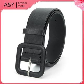 A & Y Thắt lưng vuông nữ màu xanh da trời đơn giản, thiết kế dây đeo vintage