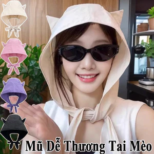 Mũ Dễ Thương Tai Mèo, Quỷ Nhỏ Mũ Ngư Dân, Hood Mỏng Bảo Vệ Tai, Chống Nắng, Nhanh Khô