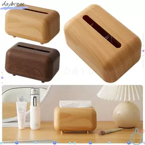 DAYBREAK 1 Hộp Đựng Khăn Giấy, Có Lò Xo Bên Trong Khăn Ăn Hộp Bảo Quản Khăn Giấy Vỏ, Bền Công Suất Lớn Nhựa Hạt Gỗ Hộp Giấy Giá Đỡ Phòng Khách Gia Đình