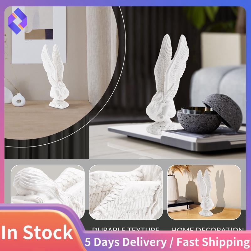 Thiên Thần Trắng Nhựa Cherubs Tượng Tượng, Tượng Tưởng Niệm Điêu Khắc Thiên Thần Đáng Yêu Trang Trí Nhà Cửa Trong Nhà, Cánh Trắng Dễ Dàng Lắp Đặt Dễ Dàng Sử Dụng -L