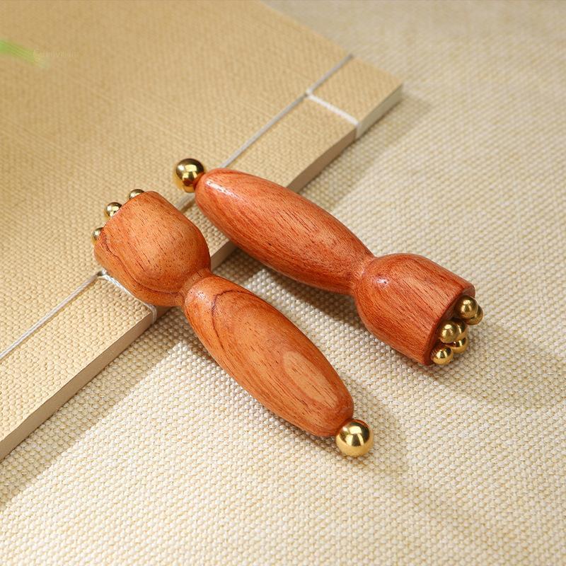 MUQV pod Beauty Professional Brass & Rosewood Facial Gua Sha Tool Eye Relaxation Spot Meridians Acupoint Massage cầm tay n