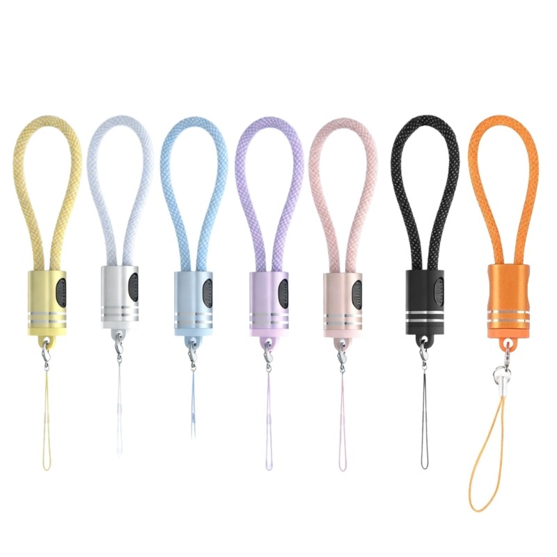 60W Fast Charging Double Type C Cable with Keychain for Phones Tablets Laptops