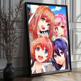 Doki Doki Câu Lạc Bộ Văn Học Trò Chơi HD Vải Chống Thấm Nước Nghệ Thuật Poster Không Khung Trang Trí Tường Cho Gia Đình Phòng Khách
