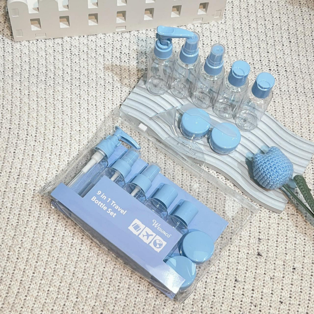 Bộ Chiết Mỹ Phẩm Du Lịch Cao Cấp Gồm 8 Món Dụng Cụ Chiết Mini Tiện Lợi ,Chai Chiết Nhựa Cao Cấp,Túi Zip Có Khoá Kéo