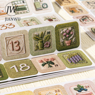 JIANWU 50 ngày Danh sách mong muốn Series Vintage Vật liệu phong cảnh hoa Vật liệu cắt dán Nhãn dán Tạp chí sáng tạo Văn phòng phẩm