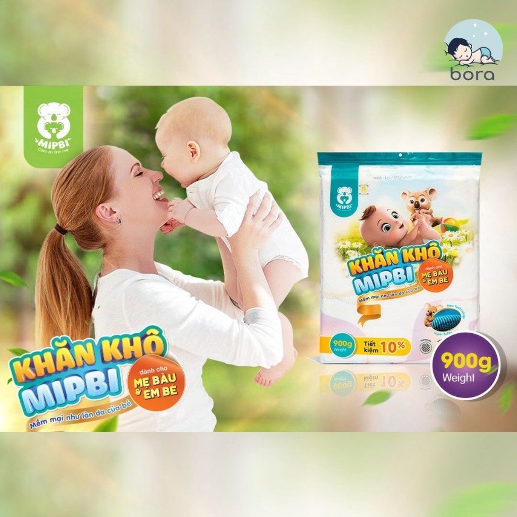 Khăn vải khô Mipbi chính hãng, khăn khô đa năng, cao cấp dành cho mẹ và bé