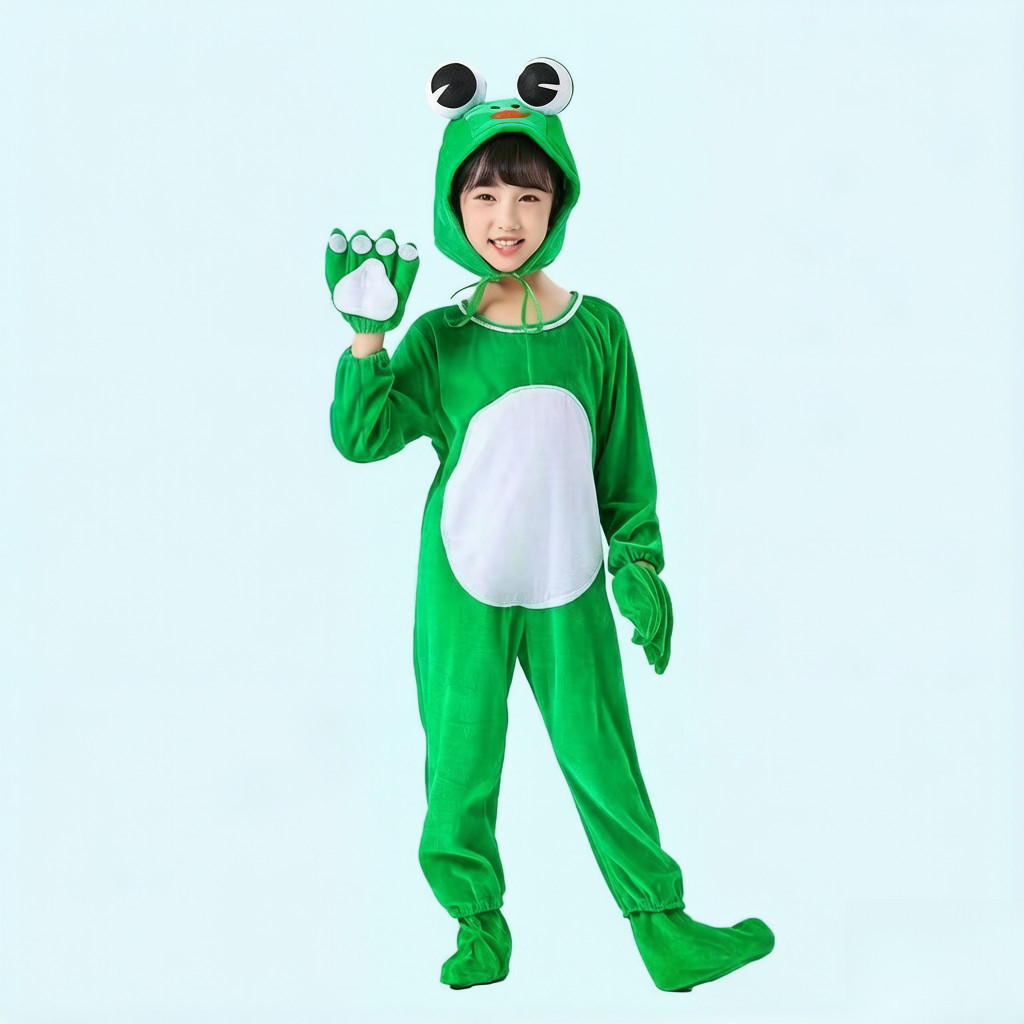 💕Chỗ💕 Trẻ Em Ếch Động Vật 3-12 Tuổi Trang Phục Quần Áo Cho Bé Gái Trới Lạ Halloween Giáng Sinh