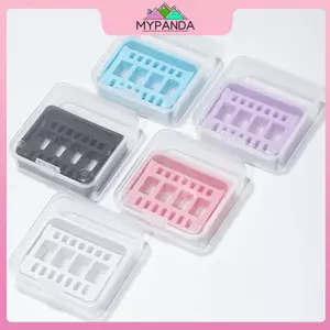 Đầu đánh bóng móng tay MYPANDA Hộp lưu trữ 16 lỗ Hộp lưu trữ lật xử lý trước di động Hộp lưu trữ lật chống bụi Hộp dụng cụ làm móng tay.