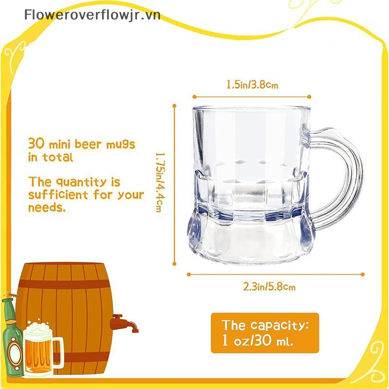 FJR 5 / 10 Chiếc 30ml Cốc Bia Tay Cầm Nhỏ Nhựa Whisky Mini Cho Đảng Cốc Thủy Tinh Barware Nhà Bếp Thanh Ăn Trang Trí Sân Vườn HOT