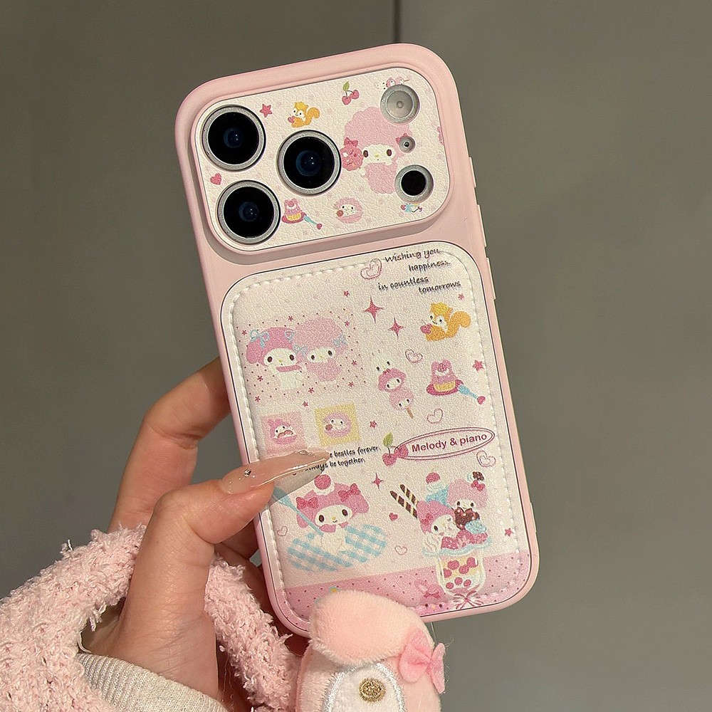 Kem Hoạt Hình Thỏ Đệm Không Khí Đệm Da Ốp Lưng Điện Thoại iPhone 17 Pro Max 16 15 14 Vỏ Bảo Vệ Chống Sốc