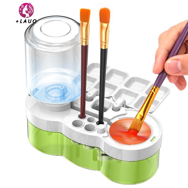 Springevenstar Nail Art Brush Máy giặt có nút thoát nước Bàn chải sơn Thiết bị sạch Lưu thông nước tự động cho bàn chải nghệ thuật làm móng Springevenstar