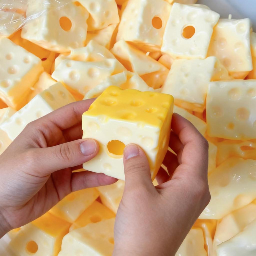 Khối phô mai Jumbo có thể định hình Bóng căng thẳng Chống căng thẳng Phô mai Bóp Fidget Đồ chơi ASMR Đồ chơi cảm giác