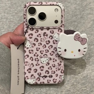 Ốp điện thoại giá đỡ từ tính hình con báo màu hồng dễ thương Thích hợp cho iPhone17 Pro Max 16 15 Pro Max Bảo vệ Camera chống sốc Vỏ cứng chống rơi