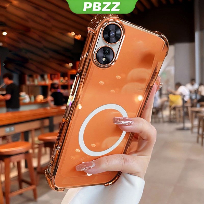 Ốp Lưng Cho OPPO Reno 8t A98 A78 A58 A17 A17K 5G A38 A60 A18 4G Vỏ Điện Thoại Vỏ Mềm Silicon Chống Sốc Thiết Kế Mới Thẩm Mỹ Rõ Ràng Với Từ Tính Không Dây SJBSWX11