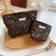 Túi ly hợp FAVORITEGOODS, Túi trang điểm dung tích lớn bằng vải Polyester, Dây kéo thời trang Đóng cửa in họa tiết da báo Tổ chức mỹ phẩm di động Tổ chức vệ sinh