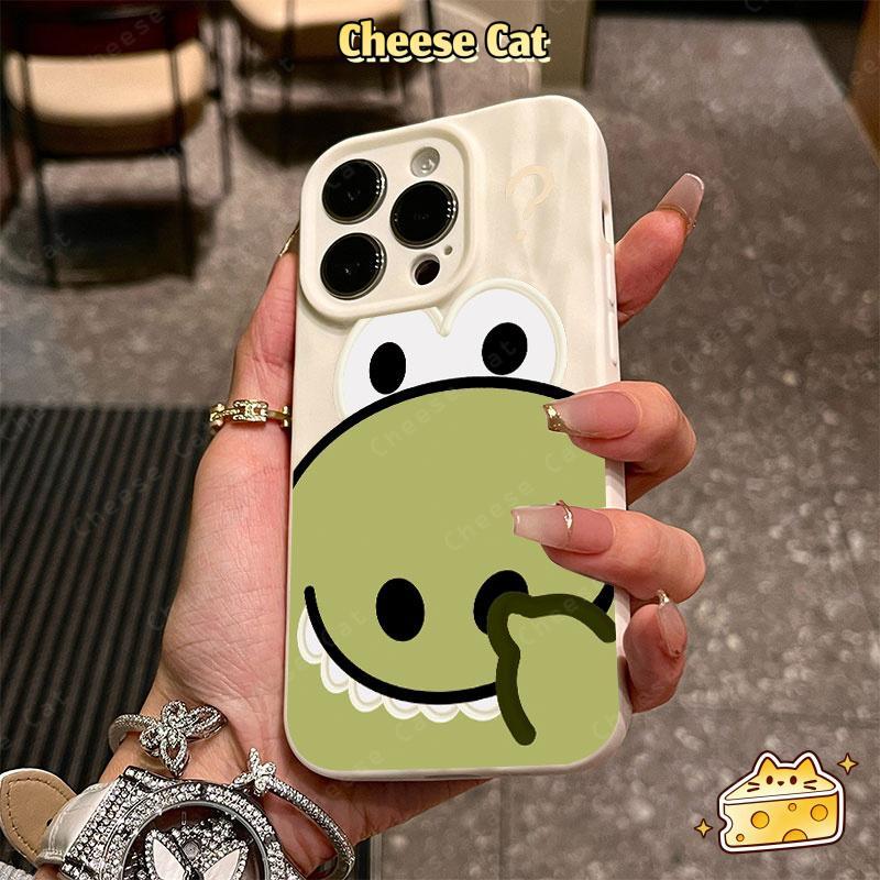 Phim hoạt hình cá sấu ngoáy mũi dễ thương Ốp gập 3D tương thích cho iPhone 13 12 11 14 15 16 17 Pro Max 7 Plus XR Xs Max