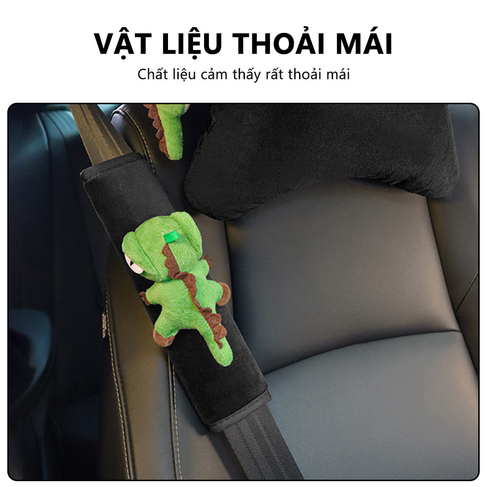 Sang Trọng Khủng Long Nhỏ Dây An Toàn Ô Tô Vai Chống bóp Mềm Nội Thất Ô Tô Trang Trí Vai Bảo Vệ Bộ