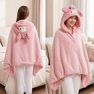 Chăn trùm đầu có mũ – Chất liệu mềm mịn, thân thiện da – Giữ ấm nhanh – Dùng văn phòng, nghỉ trưa – Dễ thương