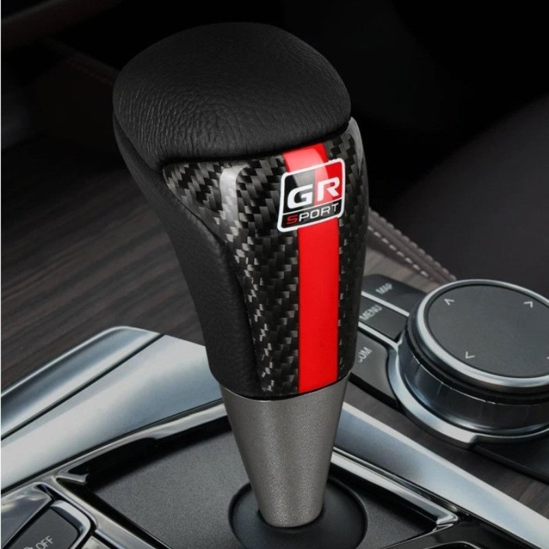 Núm chuyển số xe thể thao cho Toyota GR TRD chất liệu nhôm da carbon look dễ cài đặt chống ăn mòn thay thế trực tiếp