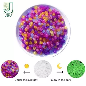 100 Hạt UV Đổi Màu Sắc Hỗn Hợp Phát Sáng Trong Bóng Tối Hạt DIY Trang Sức Làm Vòng Tay Nelace