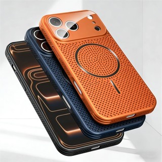Tản nhiệt bằng nhôm đá thích hợp cho iPhone 17pm Ốp điện thoại cửa sổ mở rộng thứ hai, hộp sạc không dây 15pro thoáng khí 16 lưới