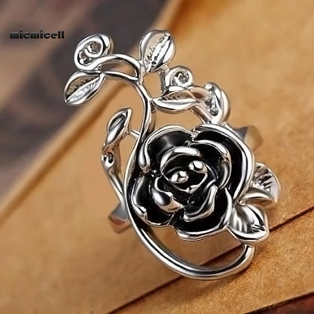 Nhẫn Gothic hoa hồng từ hợp kim men, phù hợp làm trang sức cosplay và món quà