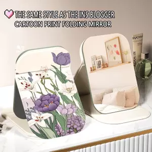 Hoa tulip sương mù tím Gương Trang Điểm Gập Đa Năng, Phù Hợp Dùng Văn Phòng Du Lịch