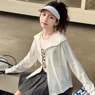 Áo chống nắng cho bé gái - áo khoác mỏng mát lạnh có mũ form rộng phong cách Hàn Quốc