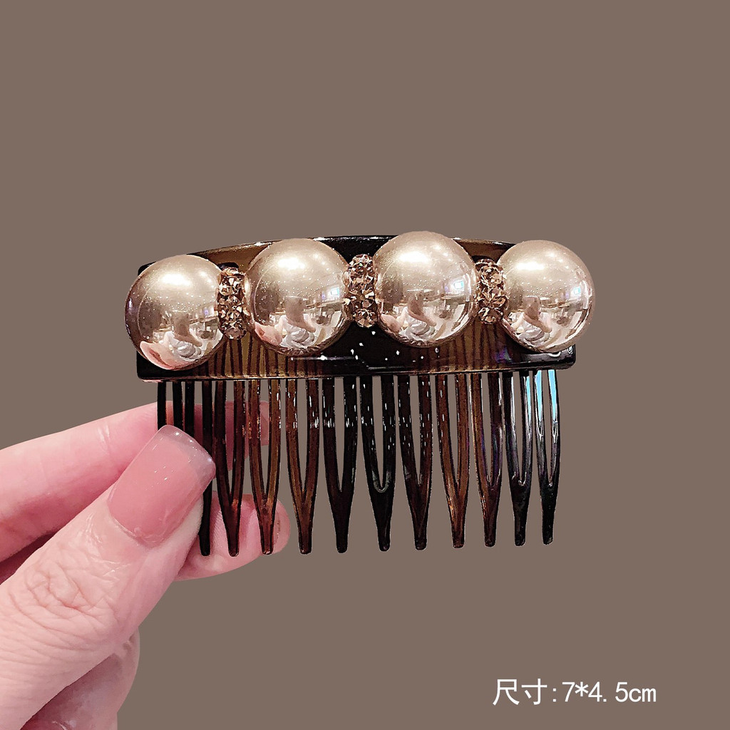 Pháp Retro Ngọc Trai Kim Cương Giả Tóc Nữ Kẹp Tóc