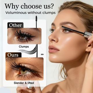 Mascara chống thấm nước với cây đũa phép kim loại Làm tăng độ dài nhanh khô Trang điểm mi để uốn tóc và sử dụng hàng ngày